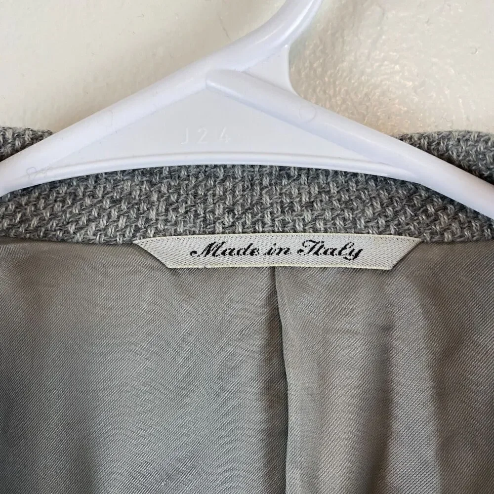 Canali Blazer 52R XXL Gray Check 100% Pure Wool Proposta Made in Italy Jacket